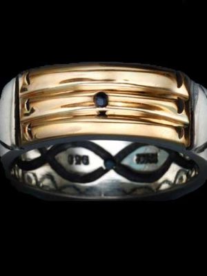 Atlantis Ring for Protection 18K Gold & Sterling Silver