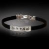 925 Silver and leather Kabbalah Bracelet - Protection against Evil-Eye