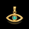 14K Gold Amulet Eye Pendant