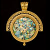 14K Gold and Roman Glass Pendant