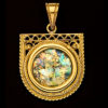 14K Gold and Roman Glass Pendant