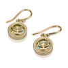 Menora Roman Glass and 14K Gold Earrings